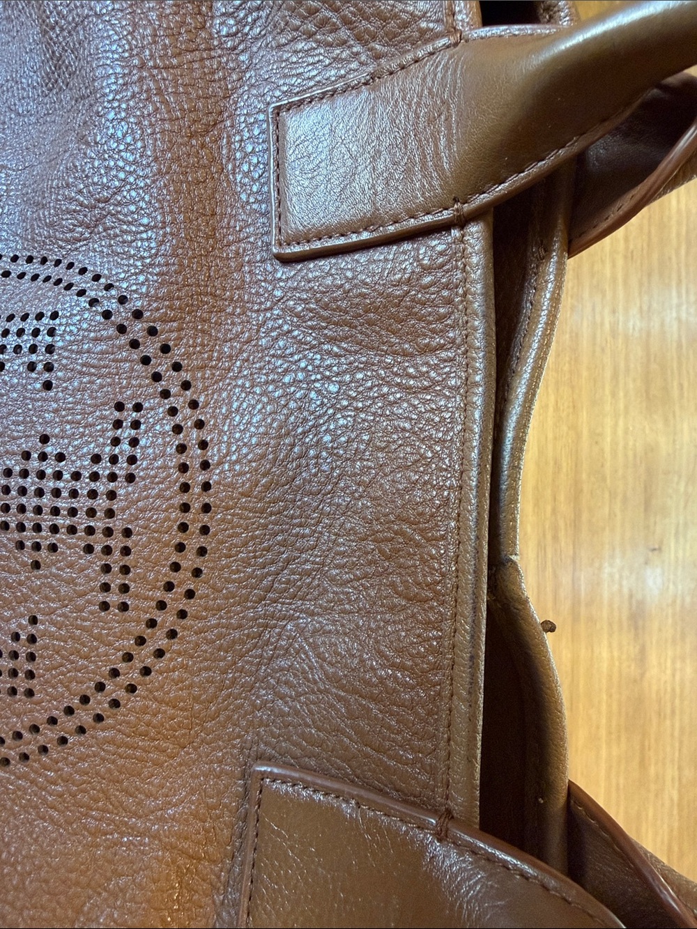 Tory Burch Brown Perforated Logo Leather Satchel - Picture 3 of 10
